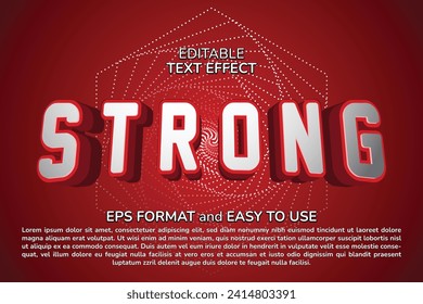 Starker, roter 3D-Stil bearbeitbarer Texteffekt Eps-Format