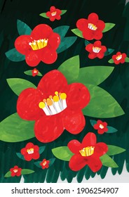 Strong red camellia image. It can be used for wallpaper, decorative posters, etc.