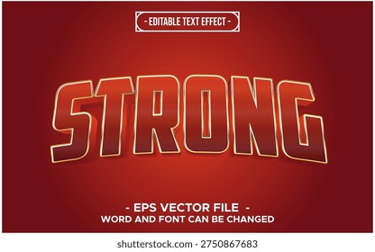 Strong Red and Gold Luxury Bold Editable Text Effect EPS Vector