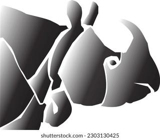 Strong rhino logo penetrates the frame