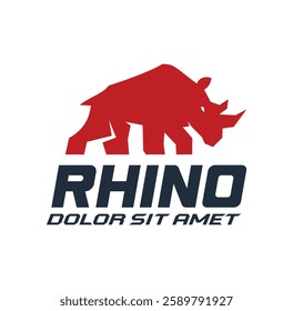 Strong Rhino Logo Vector Design Illustration