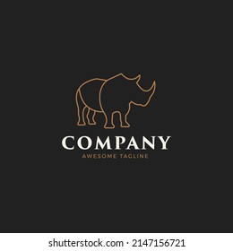 Strong Rhino Monoline Logo Template