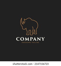 Strong Rhino Monoline Logo Template