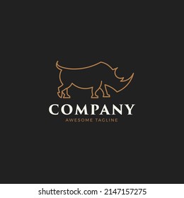 Strong Rhino Monoline Logo Template