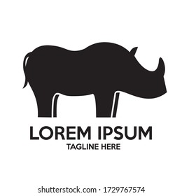 Strong Rino icon in silhouette, good for IT Business and Fitness logo