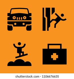 strong, risk, sky and urgency icons set. Vector illustration for web and design