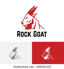 Logo "Strong Rock Mountain Goat Animal Nature"