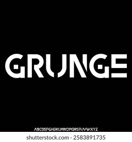 Strong sans serif display font vector with grunge texture