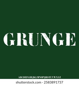 Strong sans serif display font vector with grunge texture