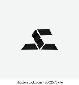logotipo SC fuerte en estilo triangular
