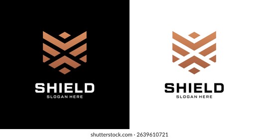 Strong shield logo design. Simple protect secure logo vector illustration.