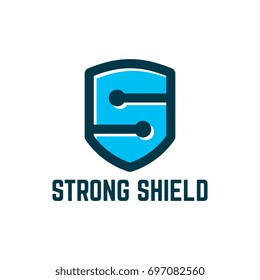 Strong Shield Logo designs, Strong S initial logo template designs vector illustration