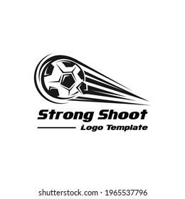 Strong Shoot Logo Design. Soccer Sport Vector Logo Illustration. Graphic Design Element.