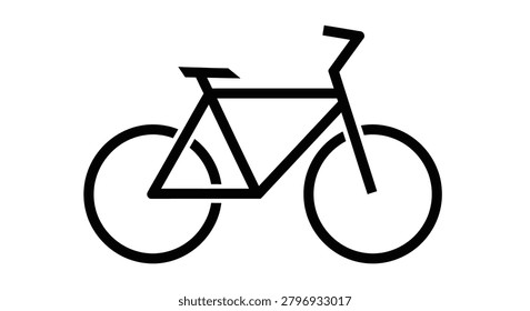 Strong and simple vector silhouette of a bicycle frame, ideal for heavy-duty signage, parking icons, and urban design.