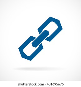 Strong Solid Chain Link Icon Isolated On White Background