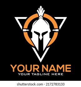 Strong Spartan shield logo editable vector Icon