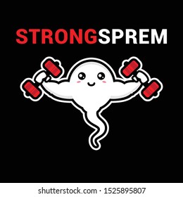 Diseño vectorial bonito y de esperma fuerte