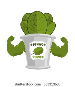 Strong spinach tin. Powerful herbs for muscle growth. Bank bodybuilder salad
