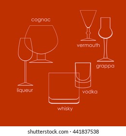 Strong spirits glasses vector illustration