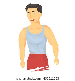 Strong sportsman. Concept of healthy lifestyle. Strong man isolated. Vector illustration