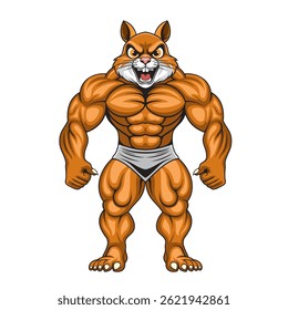 strong squirrel mascot vector illustration design