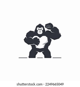 strong standing gorilla vector logo