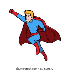 強いスーパーヒーローパワーマンを救出 超能力を持つ飛行士の手描きのベクターイラスト のベクター画像素材 ロイヤリティフリー Shutterstock