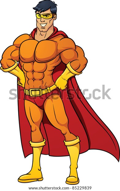 Strong Superhero Wearing Orange Suit Vector Stock Vector (Royalty Free ...