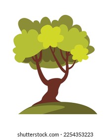 Icono plano de árbol fuerte y alto. Ilustración del vector