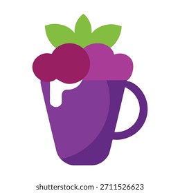uma forte xícara de chá com morango de uva ousado