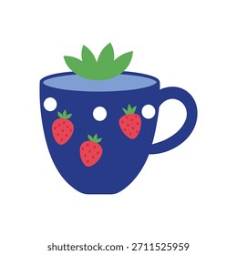 Una taza de té fuerte con arándanos