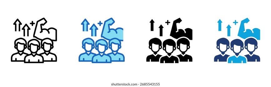 Starkes Team-Symbol Multi-Style-Vektorgrafik