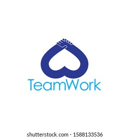 strong team work hand palm design symbol vector