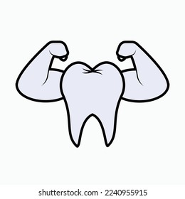 Strong Teeth Icon. Intact Symbol. 