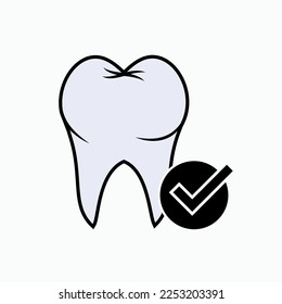 Strong Teeth Icon. Intact Symbol. Dental or Dentist.