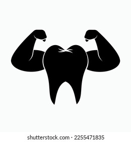 Icono De Dientes Fuertes. Símbolo intacto. Dental o Dentista.