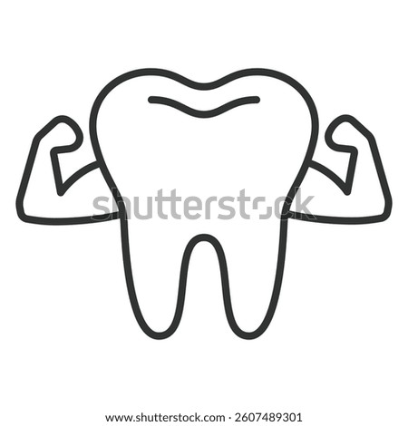 Strong teeth, icon in line design. Strong teeth, tooth, dental, healthy, smile, enamel, oral care on white background vector. Strong teeth, editable stroke icon