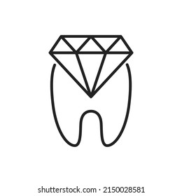 Strong teeth like diamonds icon. High quality black vector illustration.