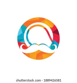 Fuerte diseño del logo del vector del tenis. Diseño de íconos vectores de Mustache y de baloncesto de fútbol.	