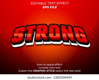 strong  text effect, font editable, typography, 3d text. vector template