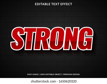 strong text effect template with bold type style and glowing text concept use for brand label and logotype 