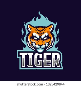 Strong Tiger e-sport team logo mascot design