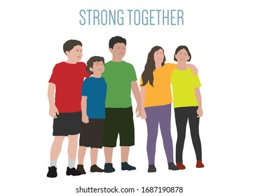 Strong Together on illustration graphic vector