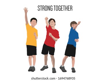 Strong Together on illustration graphic vector