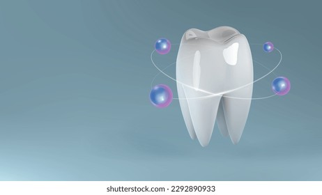 Strong tooth with calcium, d3 vitamin complex, fliorine, phosphorus, magnesium, mineral supplement. Healthy dental and bones nutrition from food, pills, medicine, or treatment care