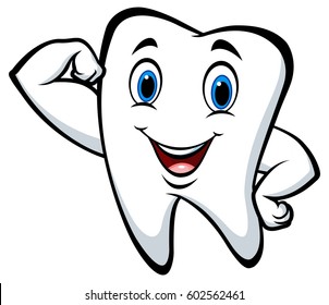 Strong Tooth Cartoon Character