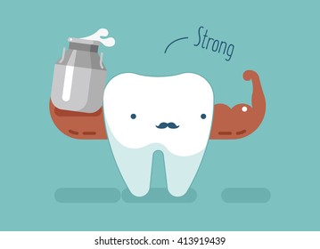 Strong tooth ,dental concept
