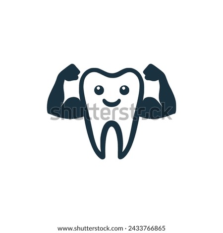 strong tooth logo vector illustration template design