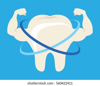 Strong Tooth With Muscle Illustration