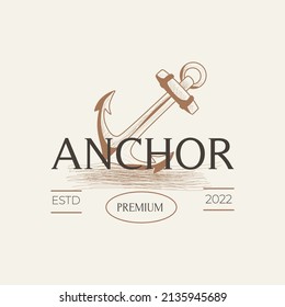 Strong and tough anchor vintage illustration logo